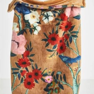 RARE Anthropologie Sophie Faux Fur Throw Blanket Printed Edition